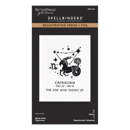 Block Print Capricorn Registration Press + Foil Plate