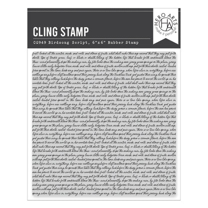 Hero Arts Birdsong Script Cling Stamp