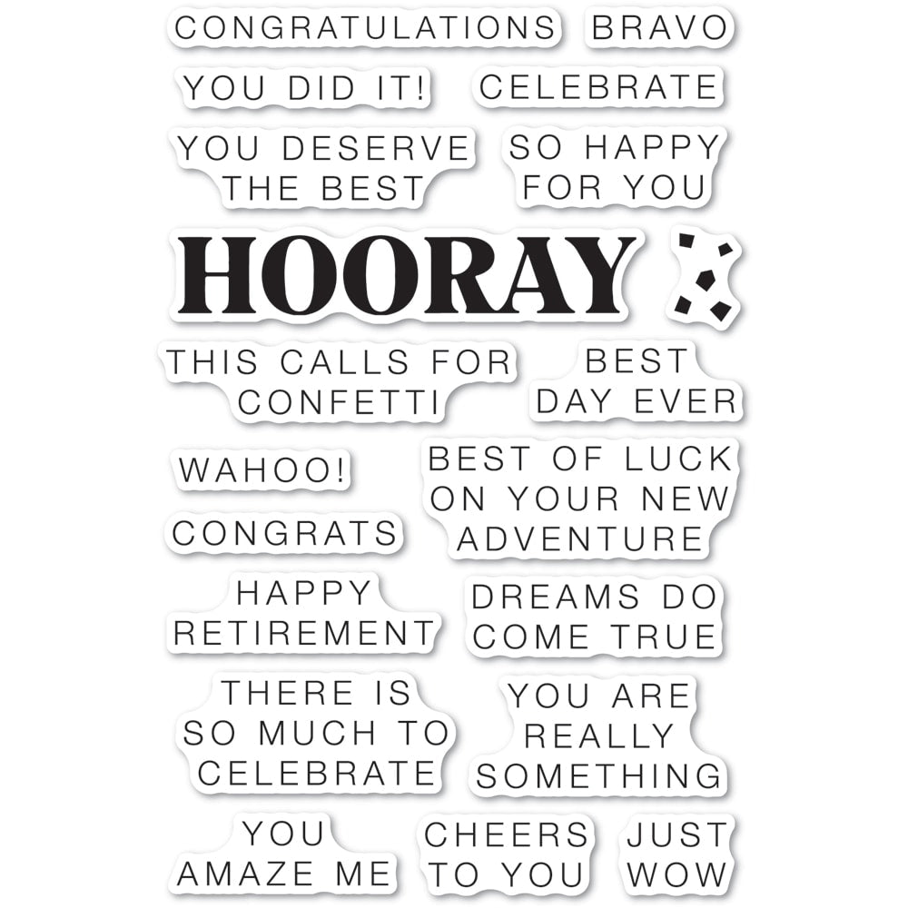 Hooray clear stamp set