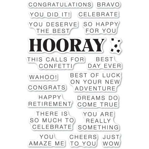 Hooray clear stamp set