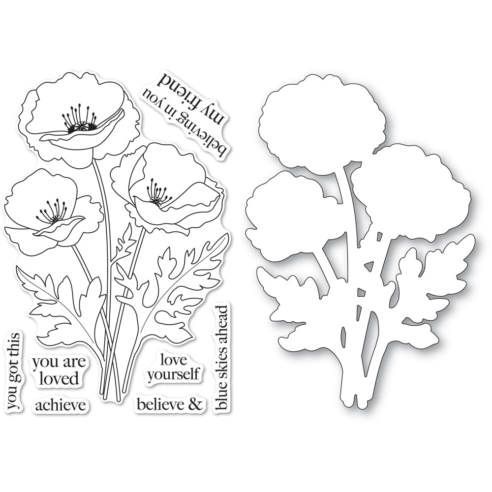 Playful Poppies Clear Stamp and Die Set