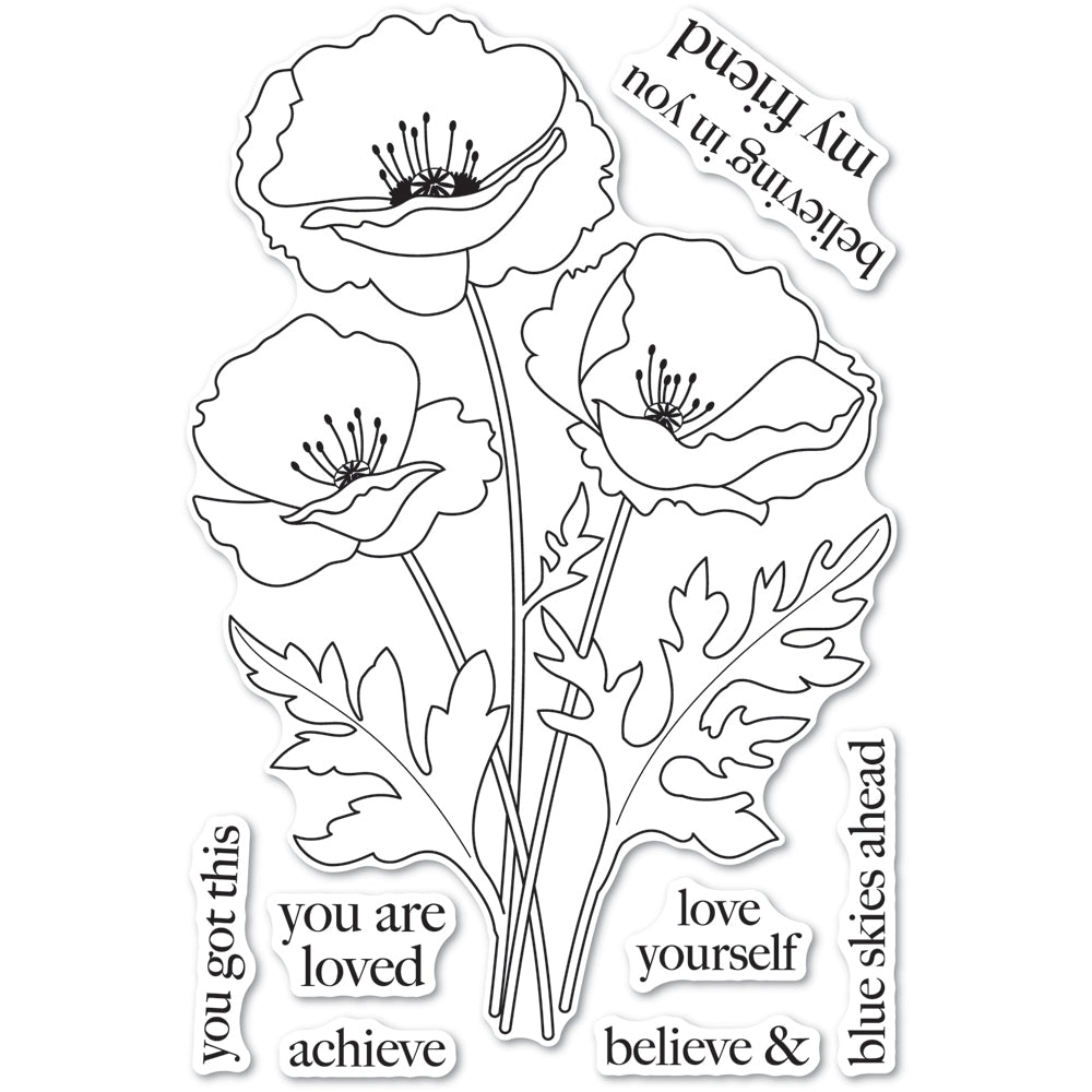 Playful Poppies Clear Stamp Set