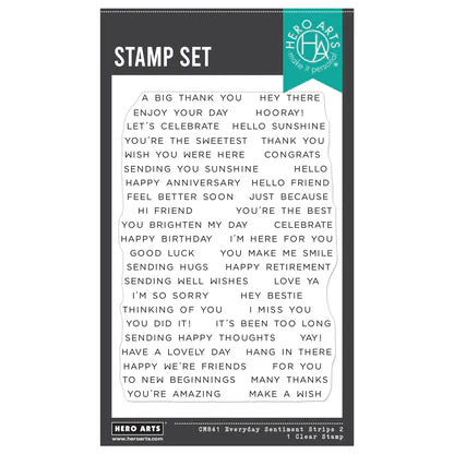 Hero Arts Everyday Sentiment Strips 2 Clear Stamp Set