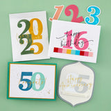 Bold Numbers Etched Dies from the Color Mix Celebrations Collection