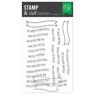 Hero Arts Banner Days Stamp & Cut Set from the Summer by The Shore Collection