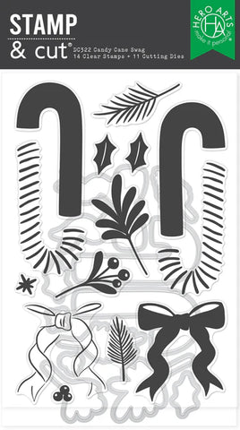 Hero Arts Candy Cane Swag Stamp & Cut Set from the Candy Cane Season Collection