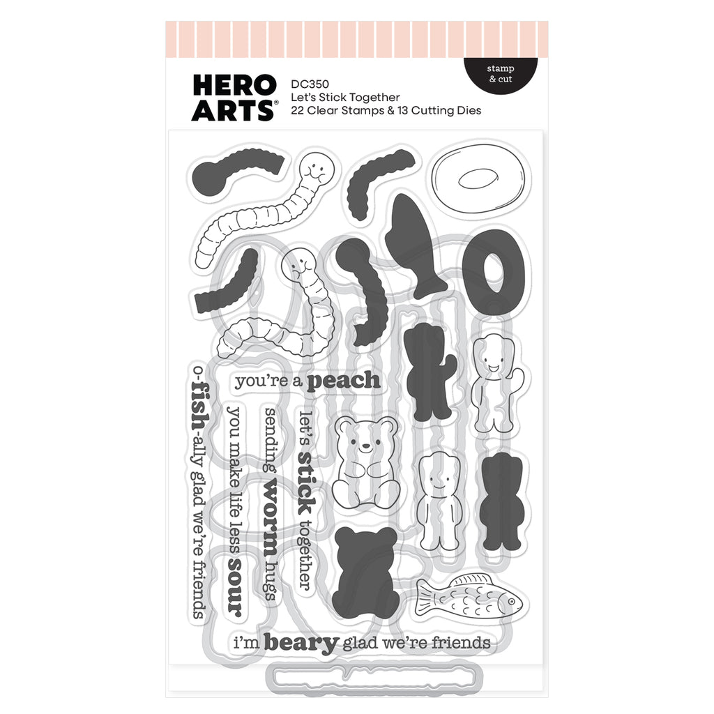 Hero Arts Let's Stick Together Stamp & Cut by Hero Arts + Carly Tee
