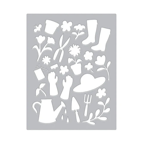 Gardening Tools & Flowers Cover Plate Die from the In The Garden Collection