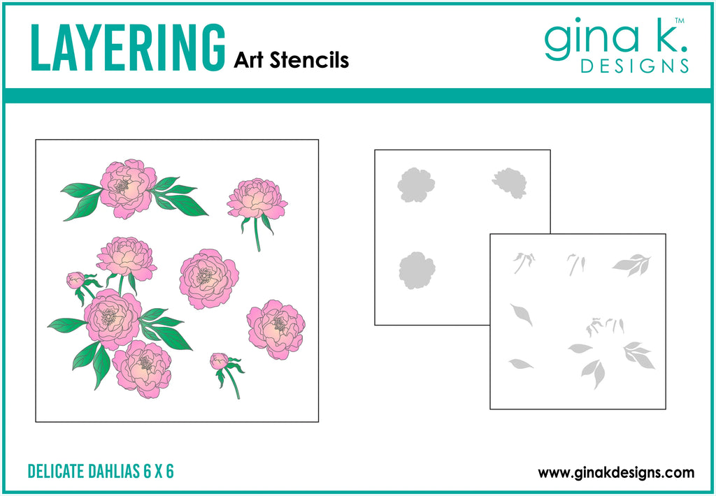 Delicate Dahlias Stencils