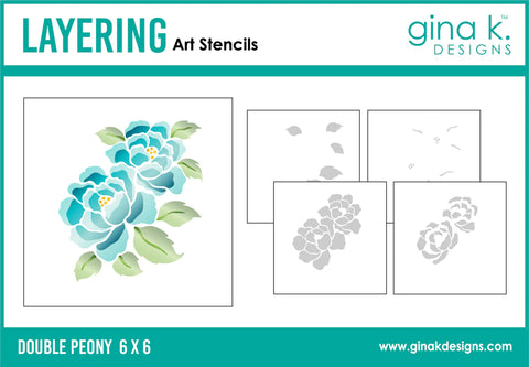 Double Peony Stencils