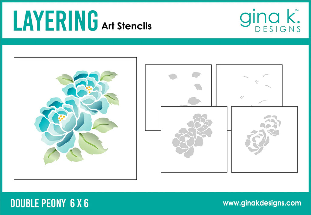 Double Peony Stencils