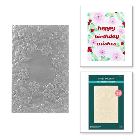 Notched Corner Florals 3D Embossing Folder from the Sealed for Christmas Collection