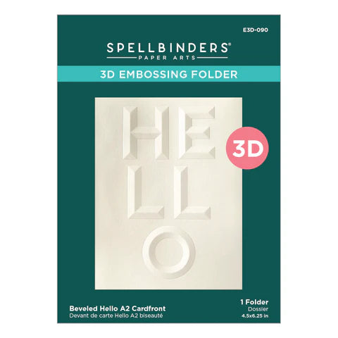 Beveled Hello A2 Cardfront 3D Embossing Folder from the Beveled Sentiment A2 Cardfronts Collection