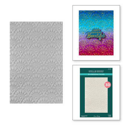 Peacock Motif 3D Embossing Folder from the Peacock Paradise Collection by Dawn Bibby