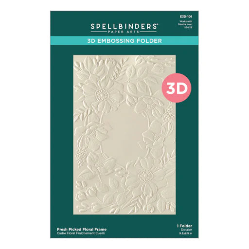 Fresh Picked Floral Frame 3D Embossing Folder from the Woodland Tales Collection