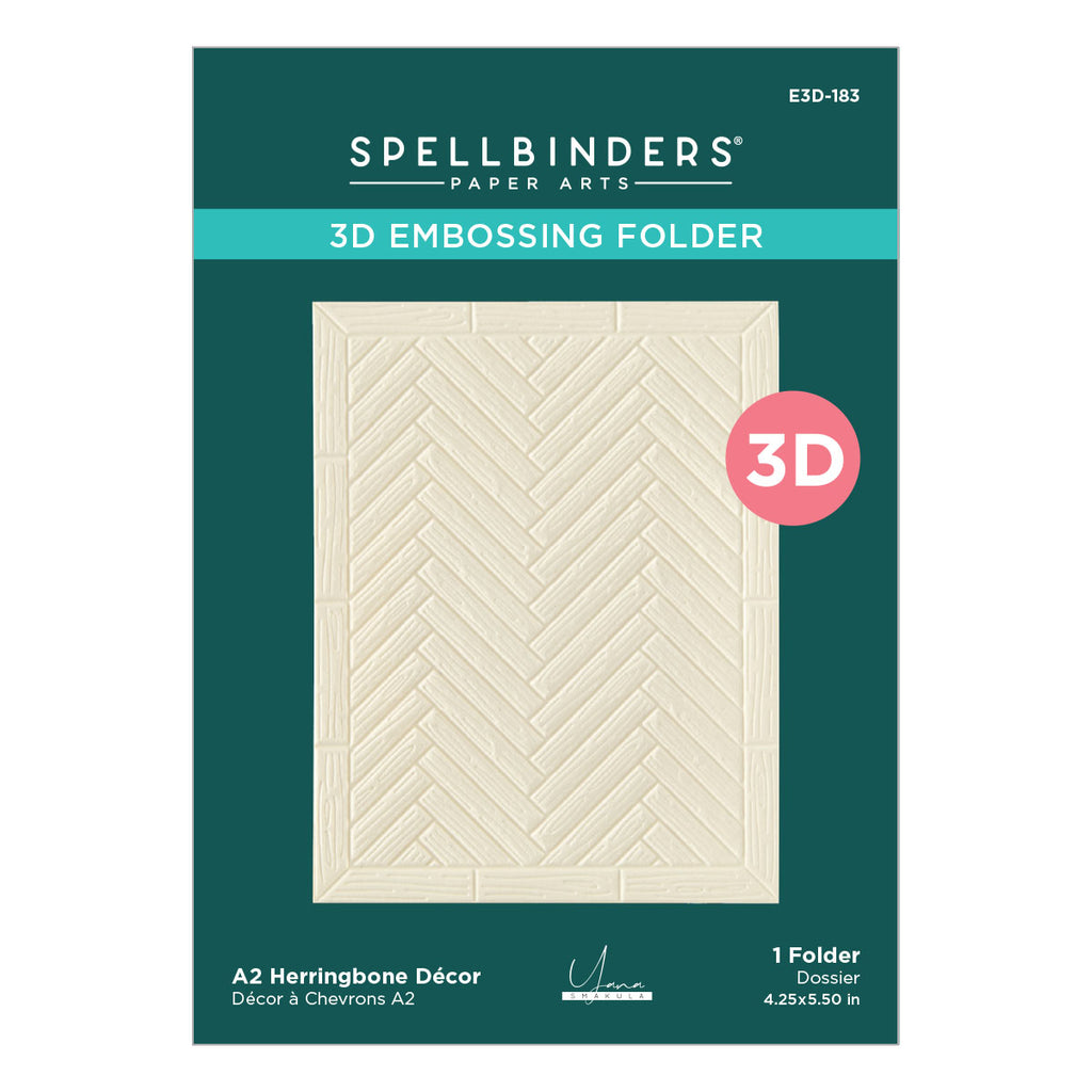 A2 Herringbone Décor 3D Embossing Folder by Yana Smakula