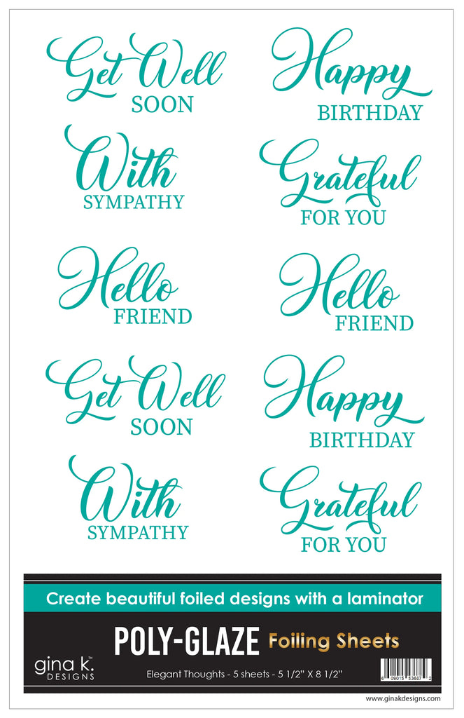 POLY-GLAZE Foiling Sheets- Elegant Thoughts