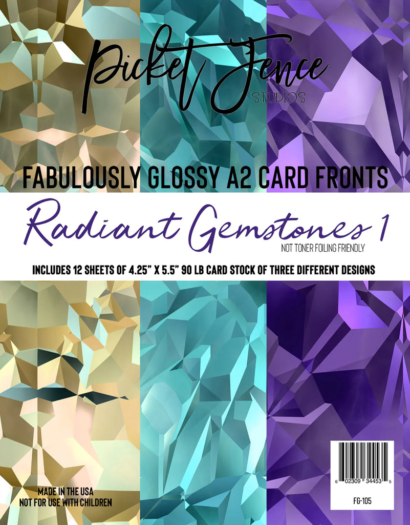 Fabulously Glossy A2 Card Fronts - Radiant Gemstones 1