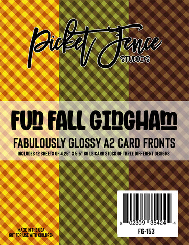 Fabulously Glossy A2 Card Fronts (12 pk)-Fun Fall Gingham