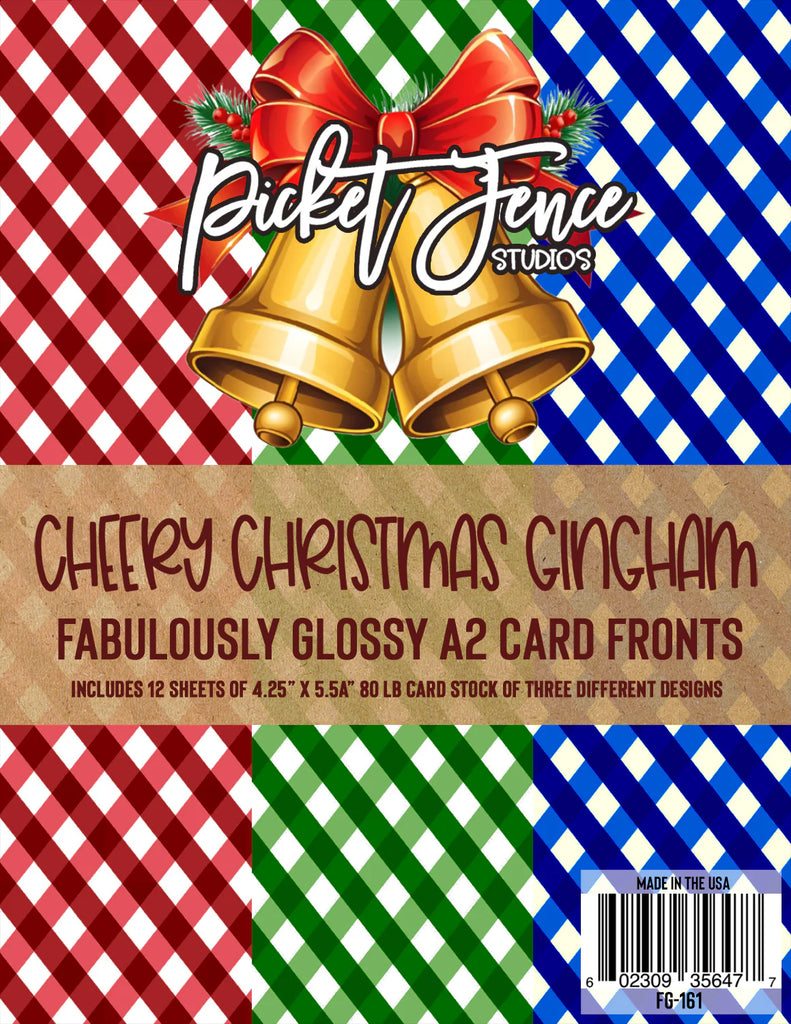 Fabulously Glossy A2 Card Fronts (12 pk)-Cheery Christmas Gingham