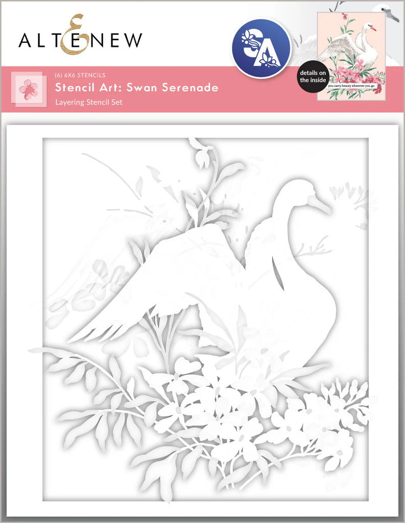 Stencil Art: Swan Serenade Layering Stencil Set (6 in 1)