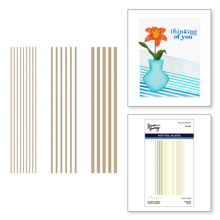 Modern Stripes Glimmer Hot Foil Plate from the Photosynthesis Collection by Simon Hurley