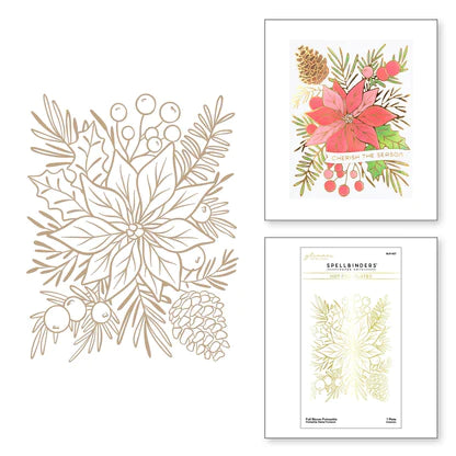 Full Bloom Poinsettia Hot Foil Plate from the Glimmer for the Holidays Collection