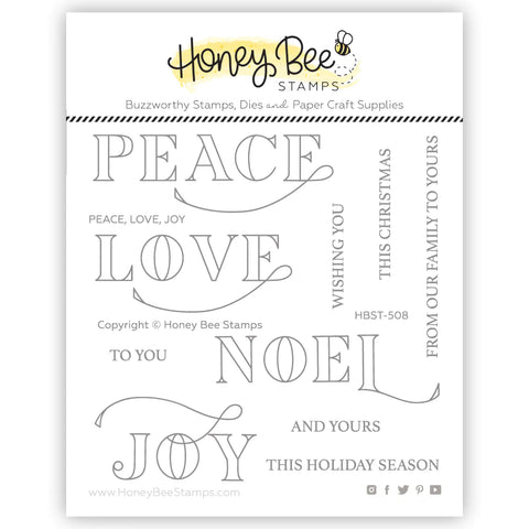 Peace, Love, Joy 4x4 Stamp Set