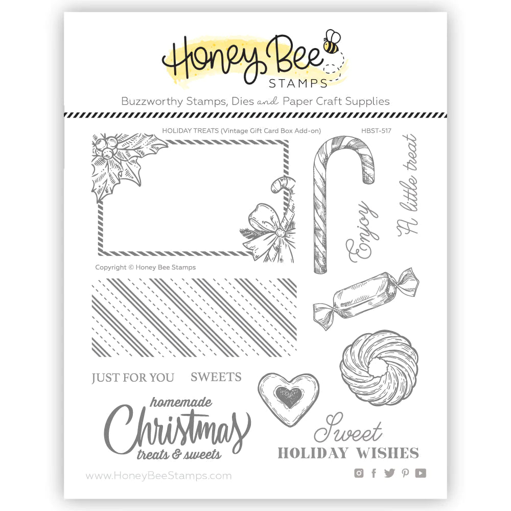 Holiday Treats Vintage Gift Card Box Add-On 6x6 Stamp Set