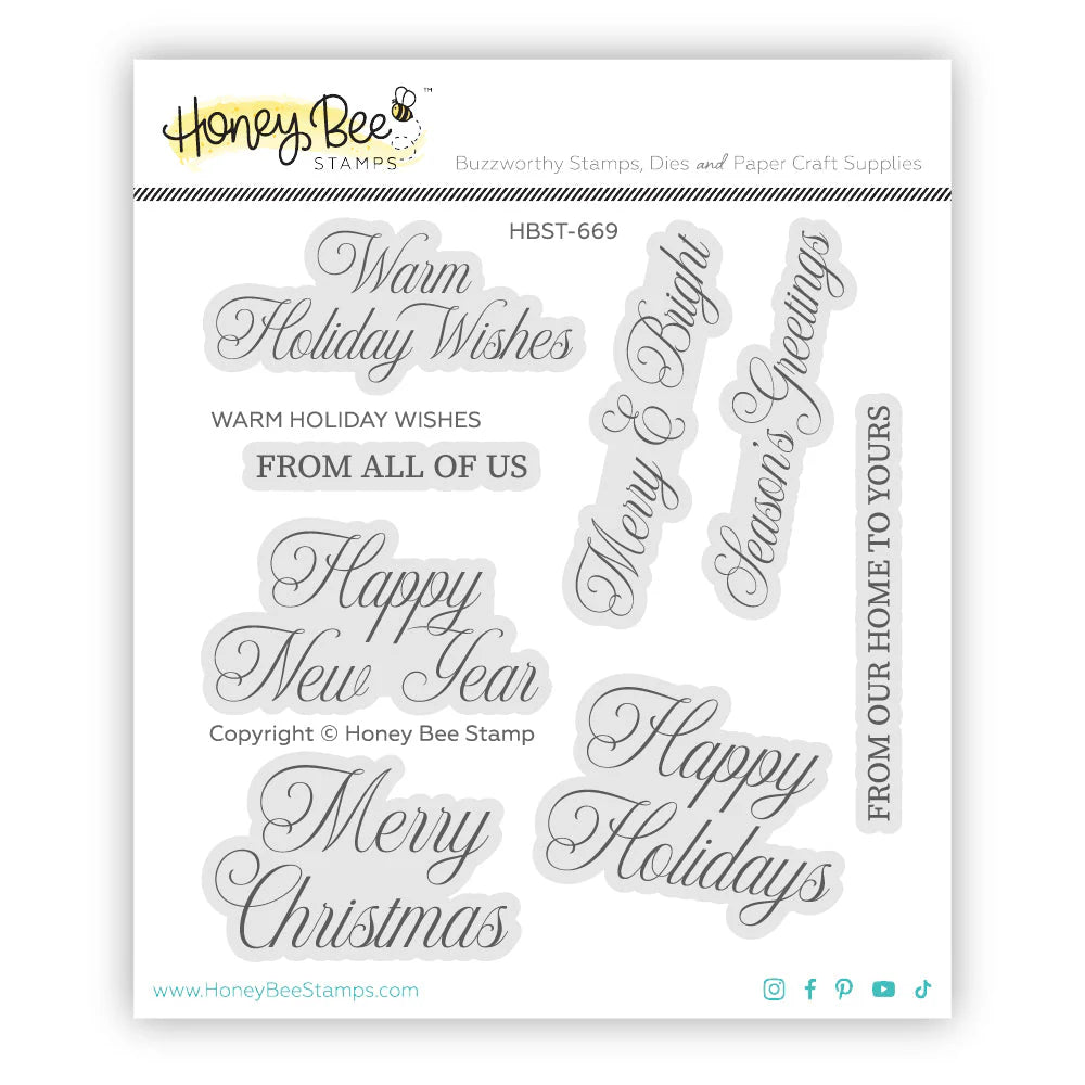 Warm Holiday Wishes 4x4 Stamp Set