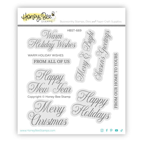 Warm Holiday Wishes 4x4 Stamp Set