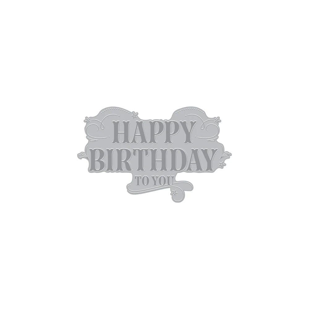 Happy Birthday Letterpress + Foil Plate (C)