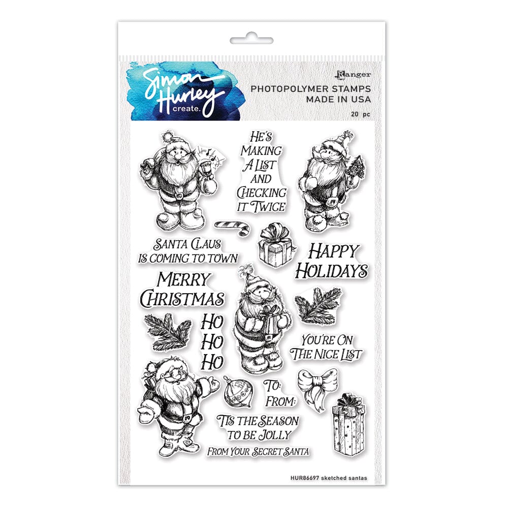 Ranger Sketched Santas Clear Stamp Set by Simon Hurley create.