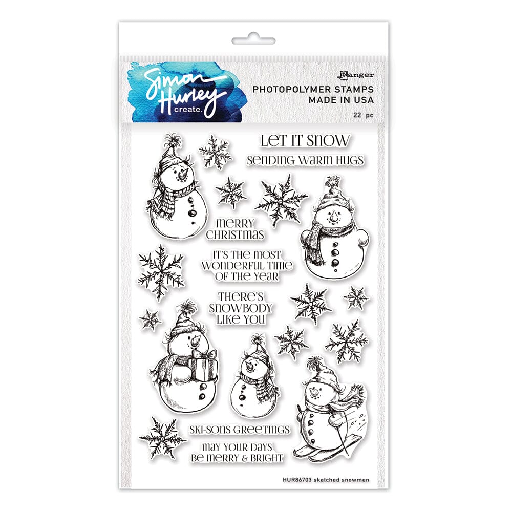 Ranger Sketched Snowman Clear Stamp Set by Simon Hurley create.