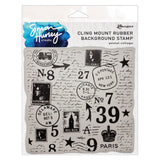 SHC Cling Rubber Background Stamp - Postal Collage