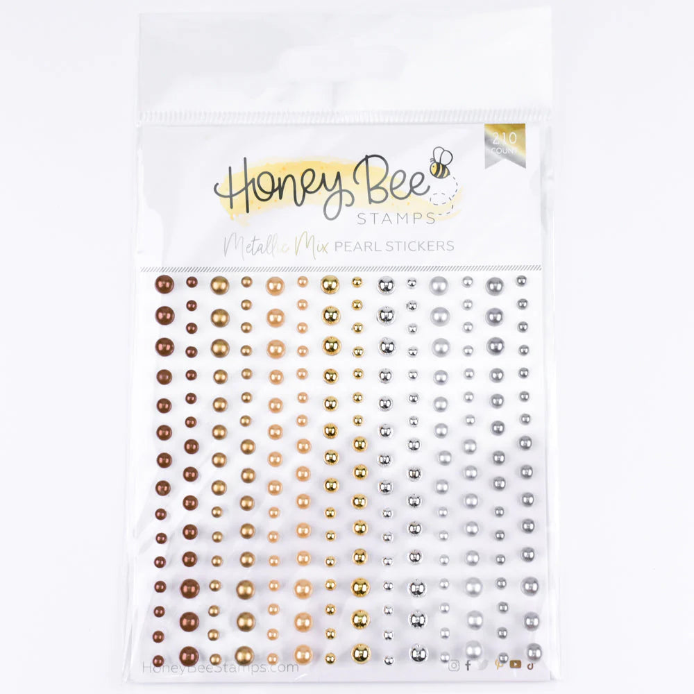 Metallic Mix Pearls- Pearl Stickers - 210 Count