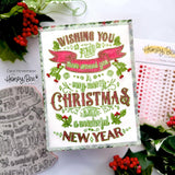 Very Merry Christmas Rubber Cling Background 5x6 Stamp Set