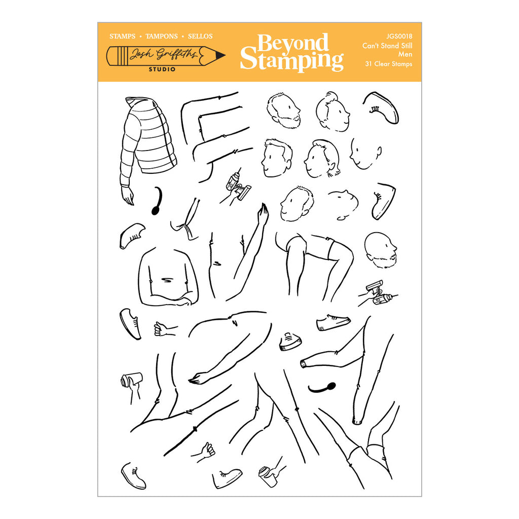 Beyond Stamping Can't Stand Still 2 -Men Clear Stamp Set by Josh Griffiths Studio