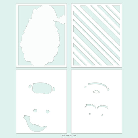 Jolly St. Nick Stencil Pack (4 qty; 4.75 x 6)