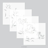 Long Line Roses Stencil Pack (4qty; 6 x 6)