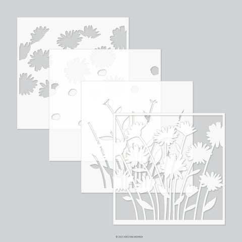 Daisy Bouquet Stencil Pack (4 qty; 6 x 6)