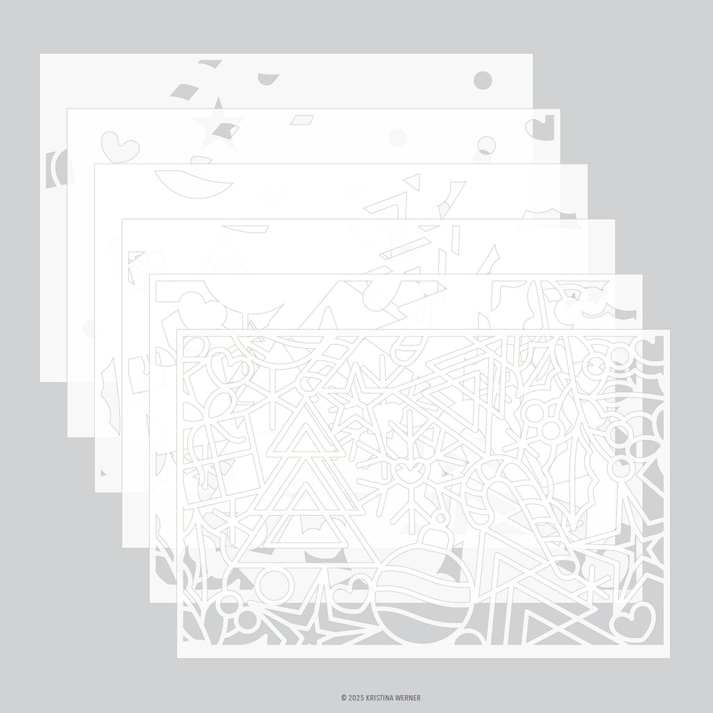 Holiday Icons Stencil Pack (6 qty; 6 x 9)