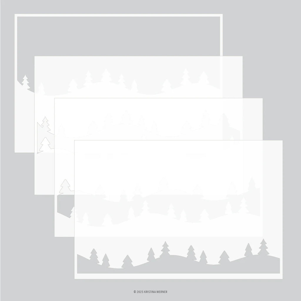 Trees and Forest Stencil Pack (4 qty; 6 x 9)