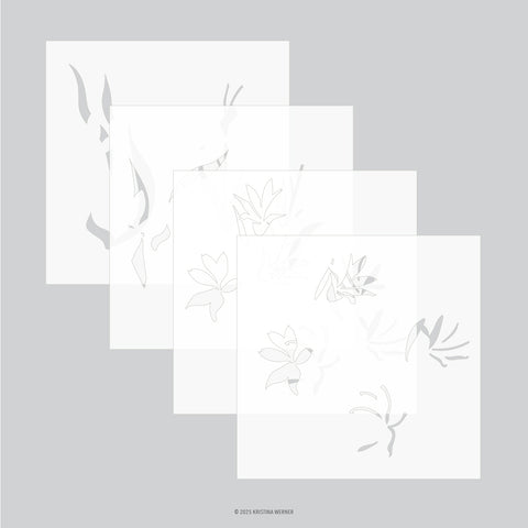 Long Line Lilies Stencil Pack (4 qty; 6 x 6)