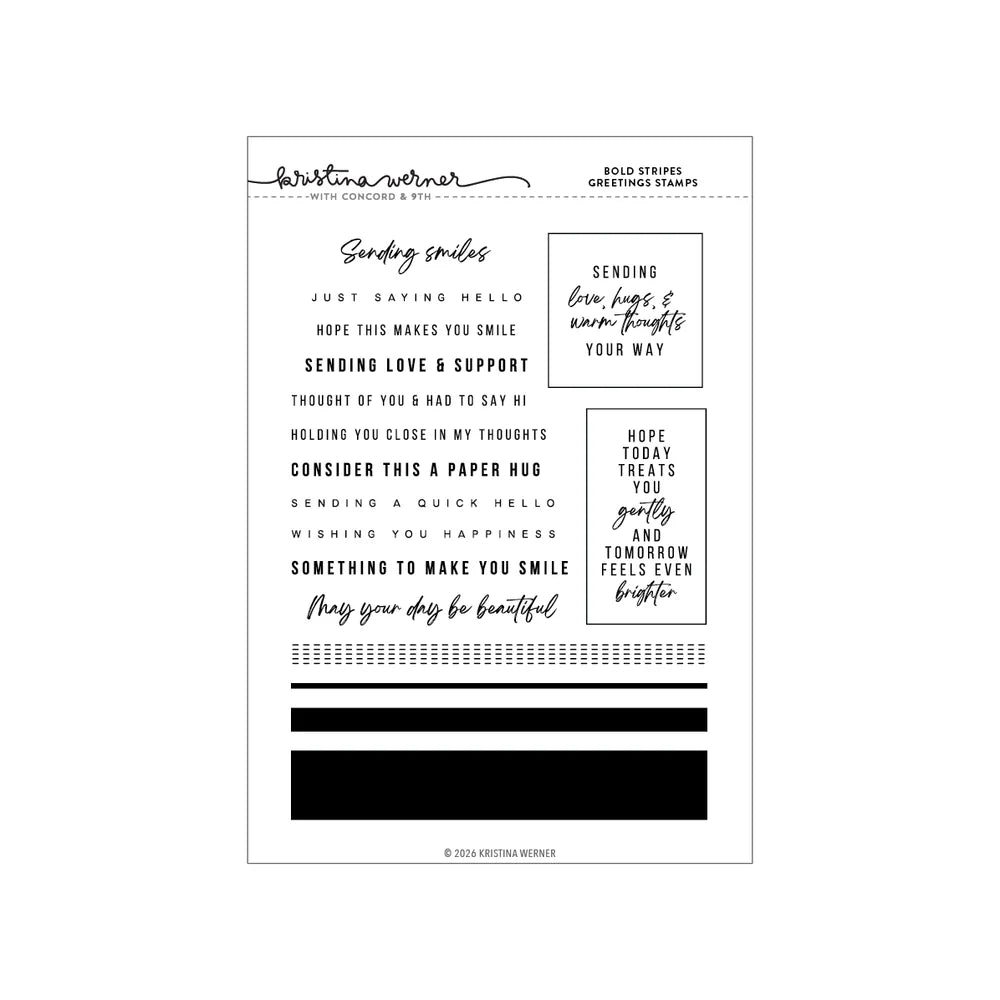 Bold Stripes Greetings Stamps (6 x 8)