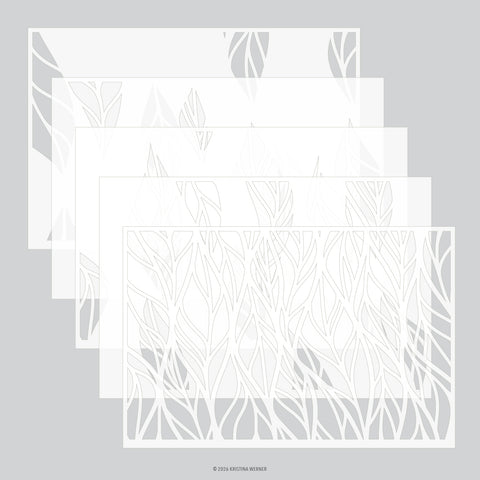 Leaf Flow Stencil Pack (5 qty; 6 x 9)