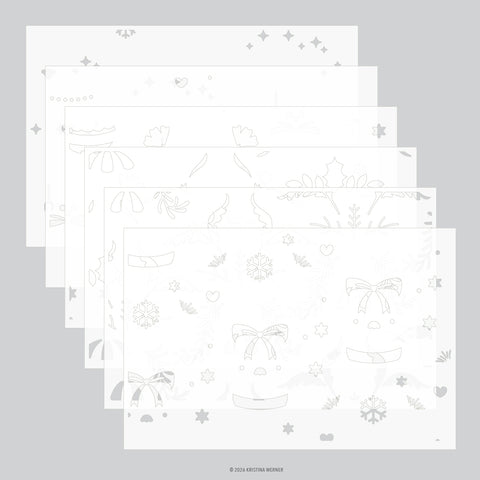 Ornamental Christmas Stencil Pack (6 qty; 6 x 9)