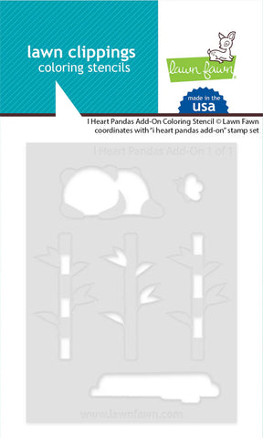 I Heart Pandas Add-On Coloring Stencil