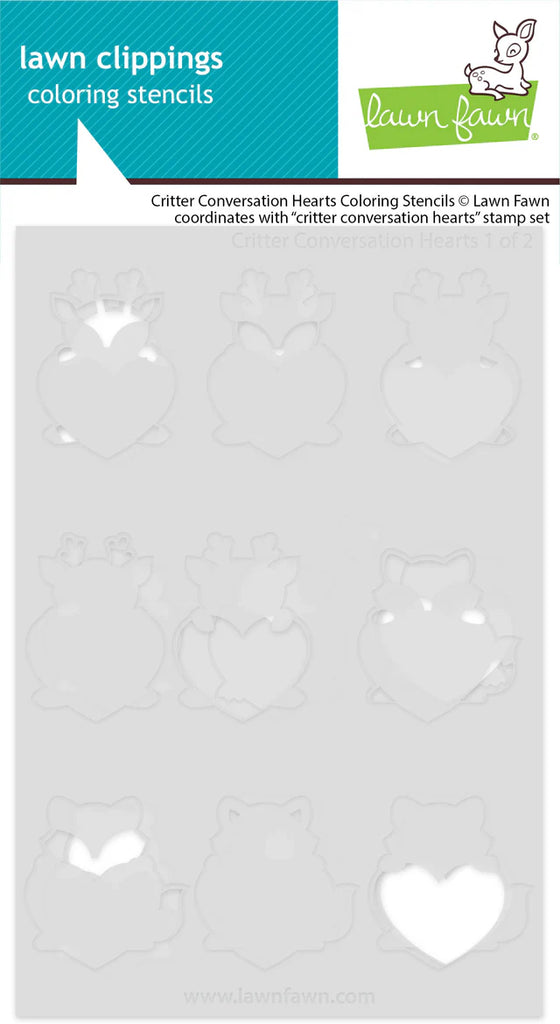 Critter Conversation Hearts Coloring Stencils