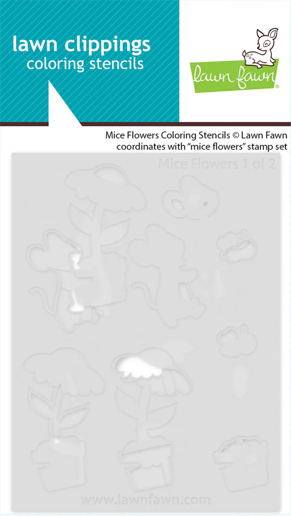 Mice Flowers Coloring Stencils